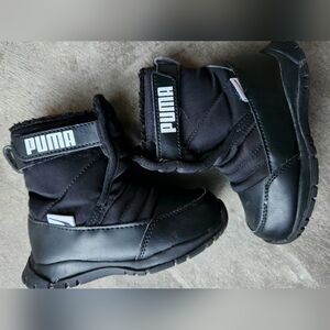 Black Puma Nieve Winter Boot Toddler 'Black White'